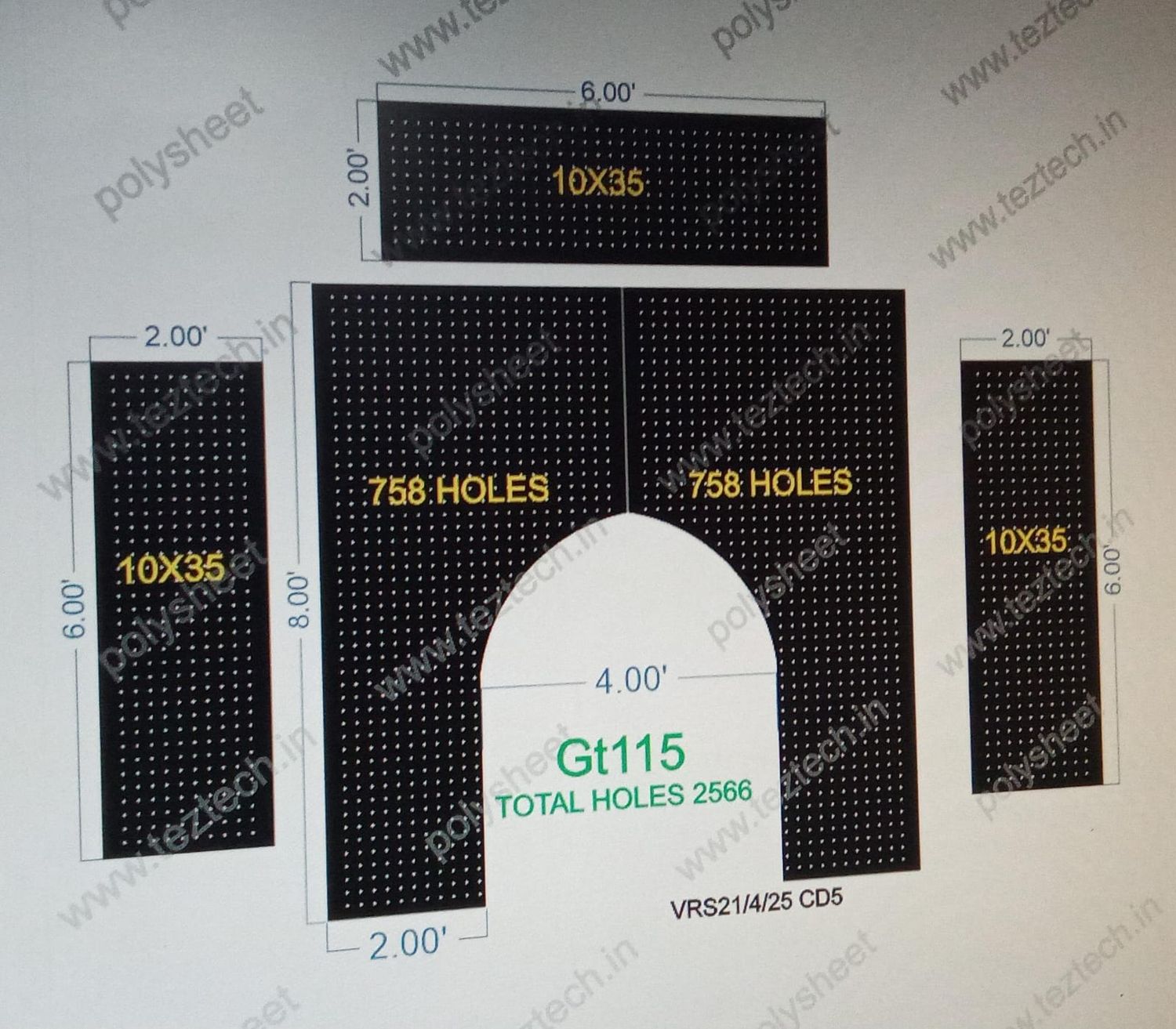 GT115  GATE 5 PART 10X10 FEET 2566 HOLES