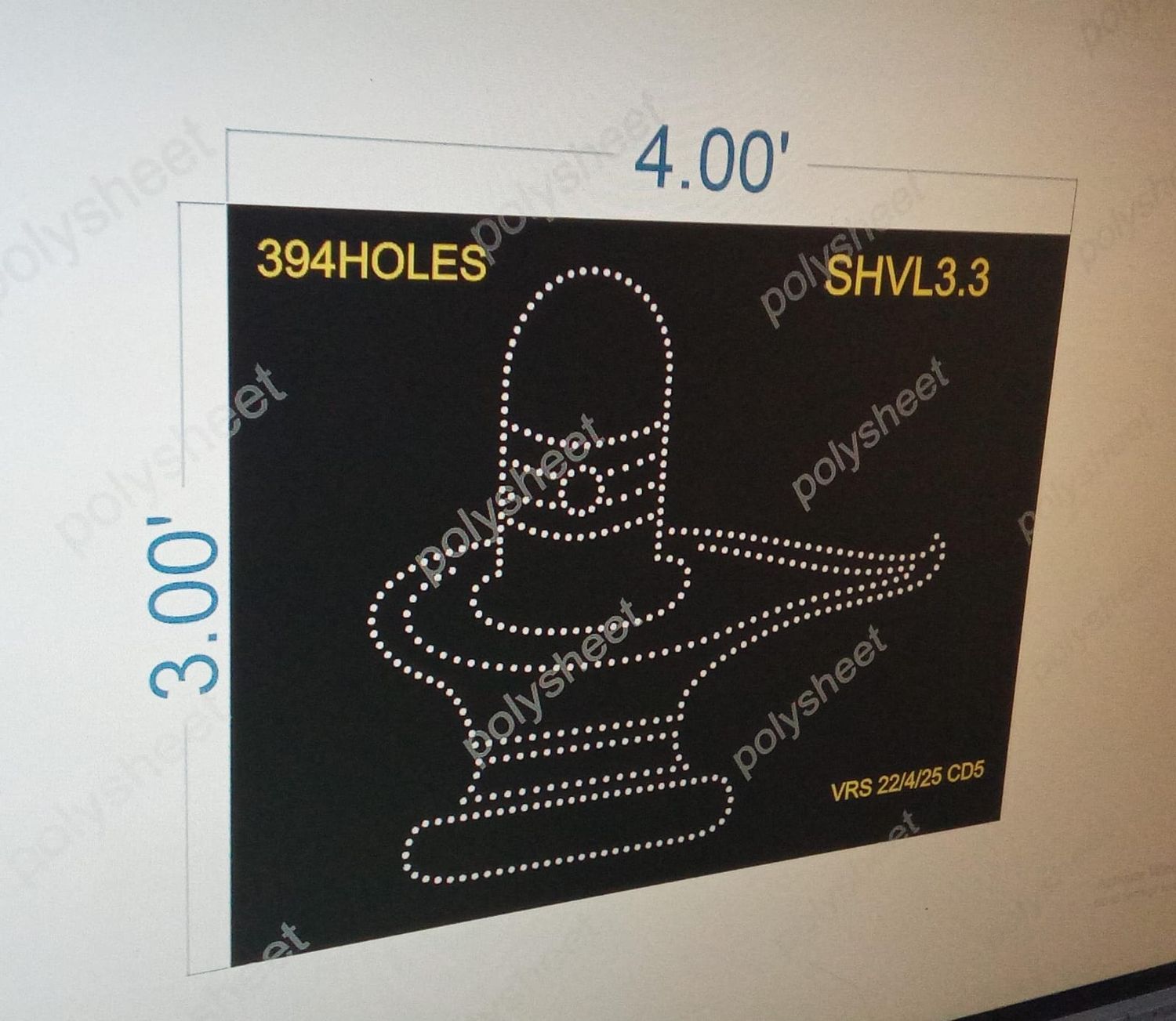 SHVL3.3 SHIV 1 PART 3X4 FEET 394 HOLES