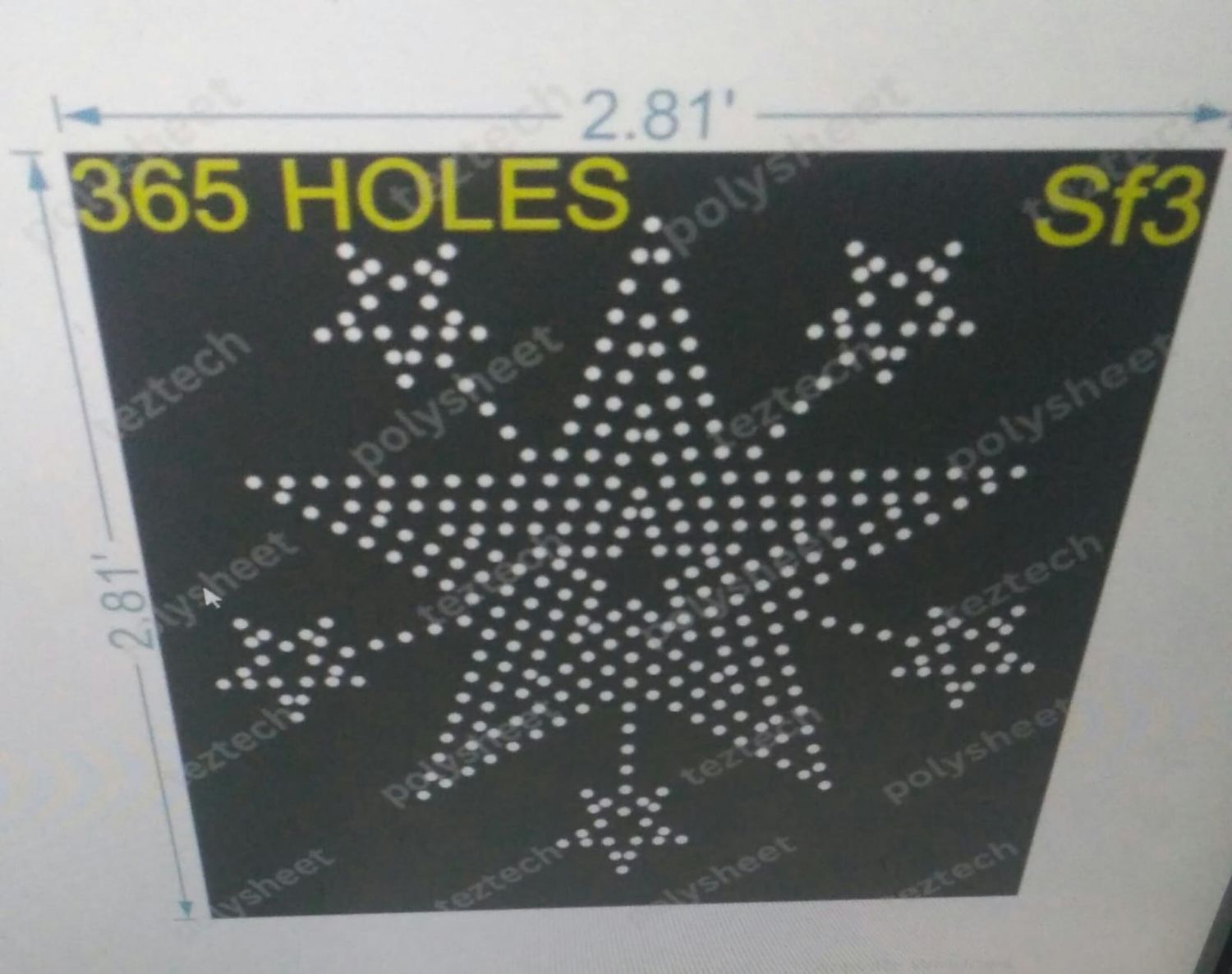SF3 SNOW FLAKES 2.81X2.68FT 365 HOLES