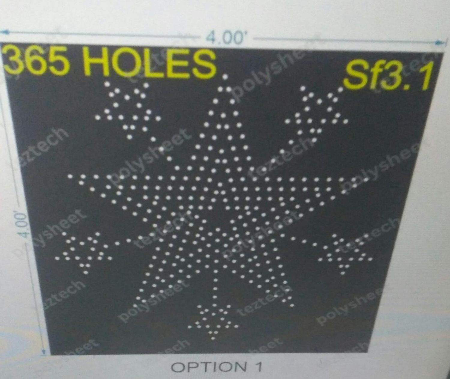 SF3.1 SNOW FLAKES 4X4FT 365 HOLES