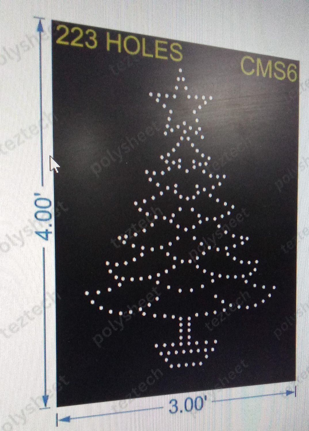 CMS6 CHRISTMAS TREE 4X3FT 223 HOLES