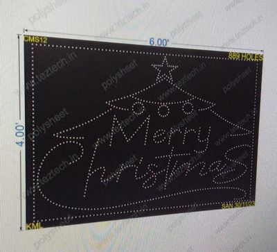 CMS12 MERRY CHRISTMAS WITH BORDER 6X4FEET 889HOLES