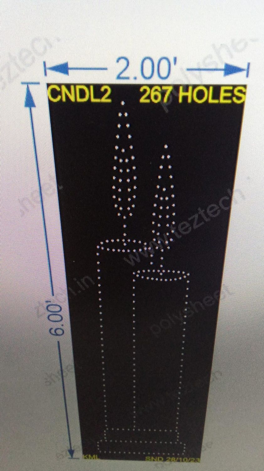 CNDL2 CANDLE 6X2FT 267 HOLES