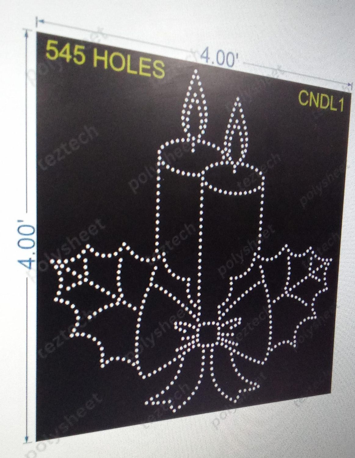 CNDL1 CANDLE  4X4FT 545 HOLES