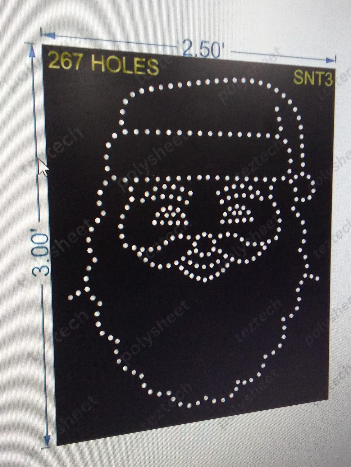SNT3  SANTA CLAUS 3X2.50FT 267 HOLES