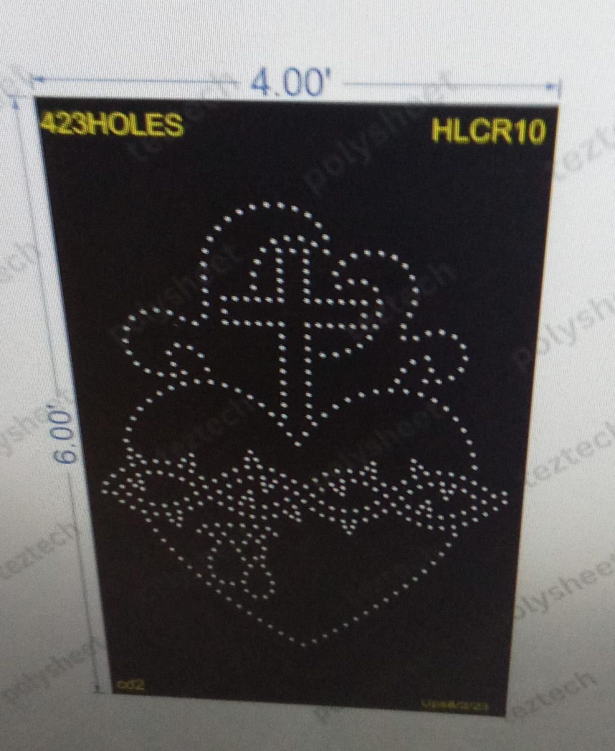 HLCR10 HOLLY CROSS 6X4 FEET 423 HOLES
