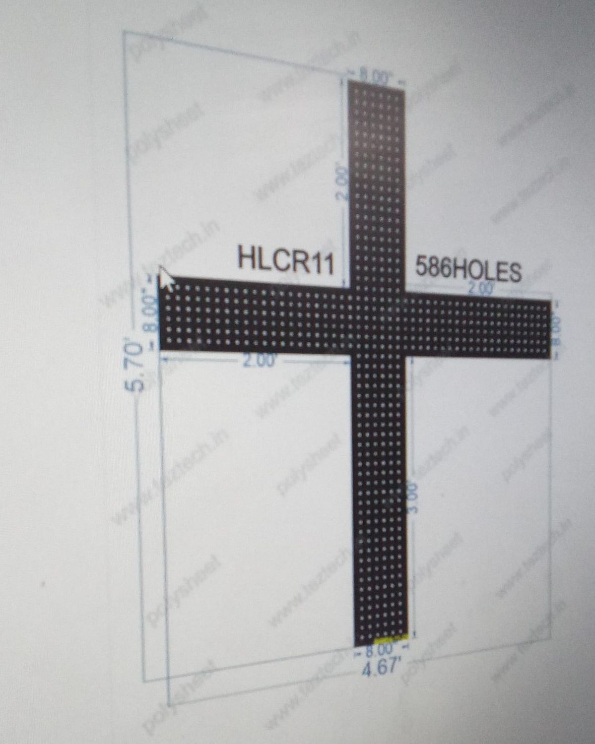 HLCR11 HOLLY CROSS 5.70 X 4.67FEET 586 HOLES