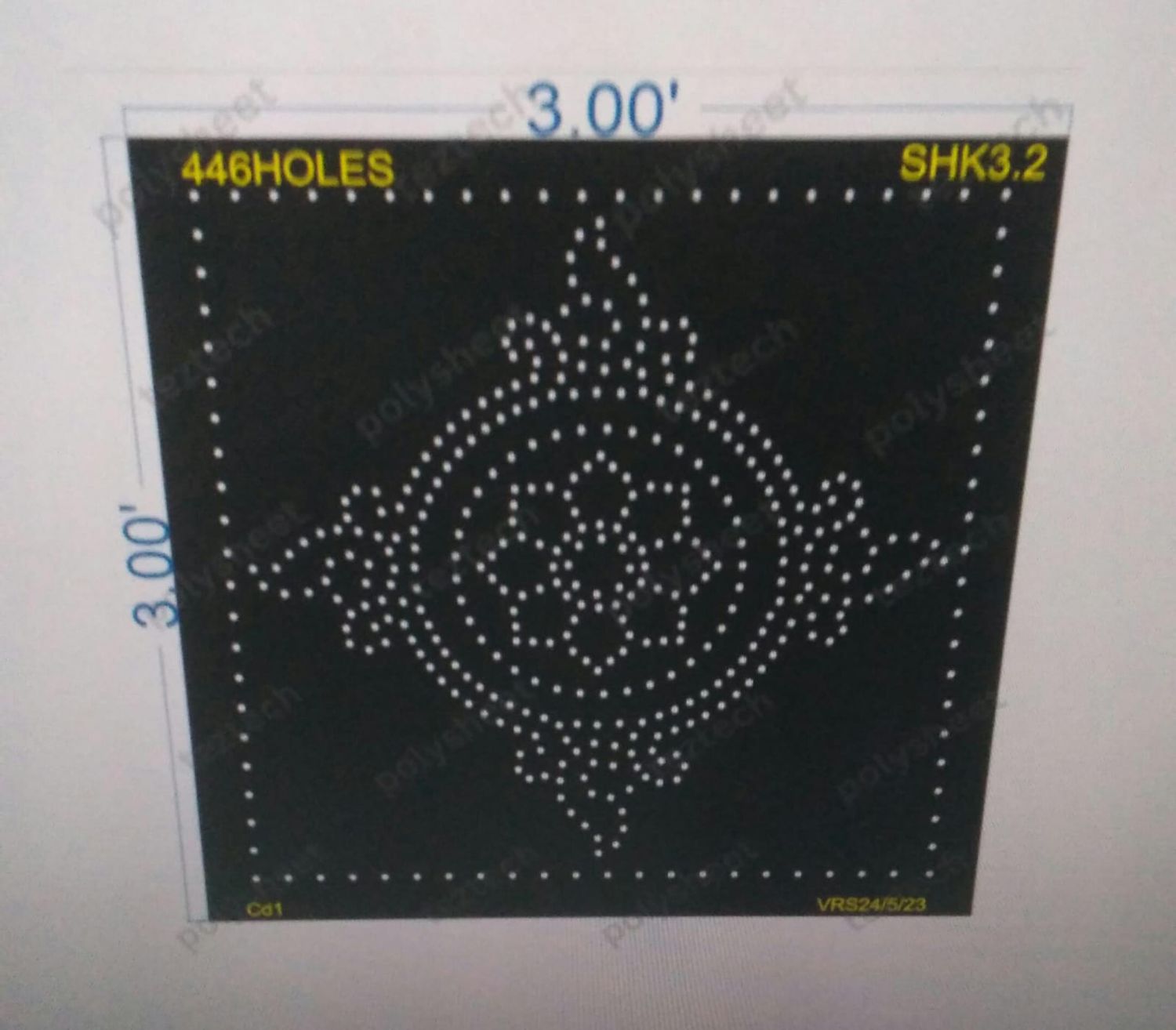 SHK3.2 SHAKRAM 3X3 FEET 446HOLES