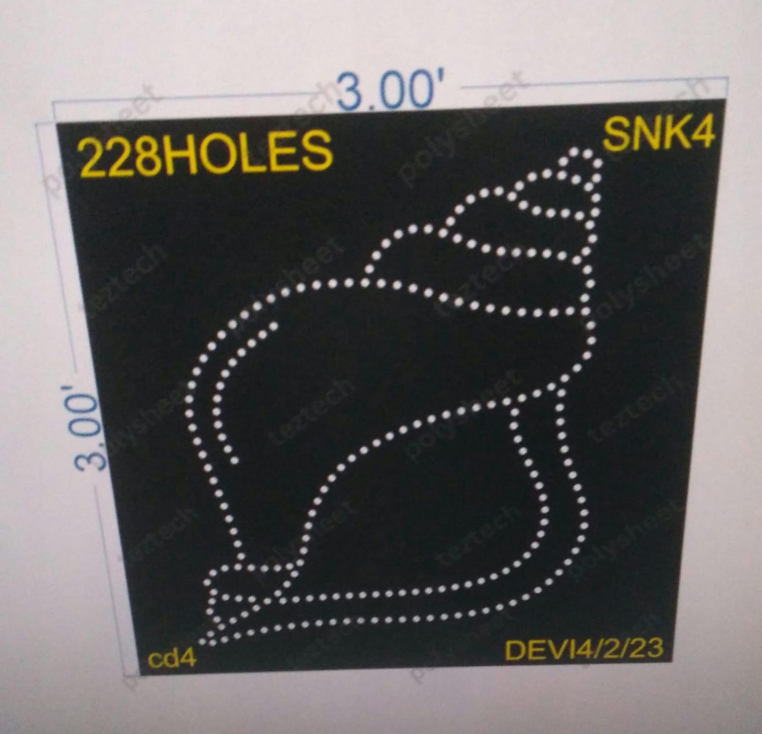SNK4  SHANKH 3X3 FEET 228 HOLES
