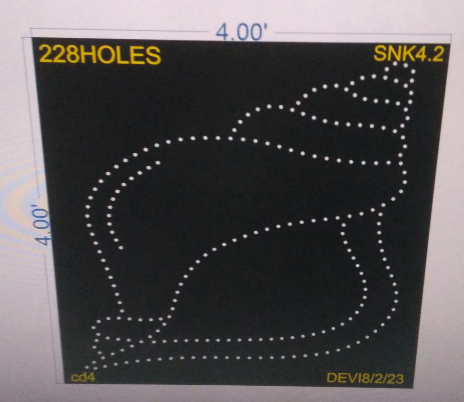SNK4.2  SHANKH 4X4 FEET 228 HOLES