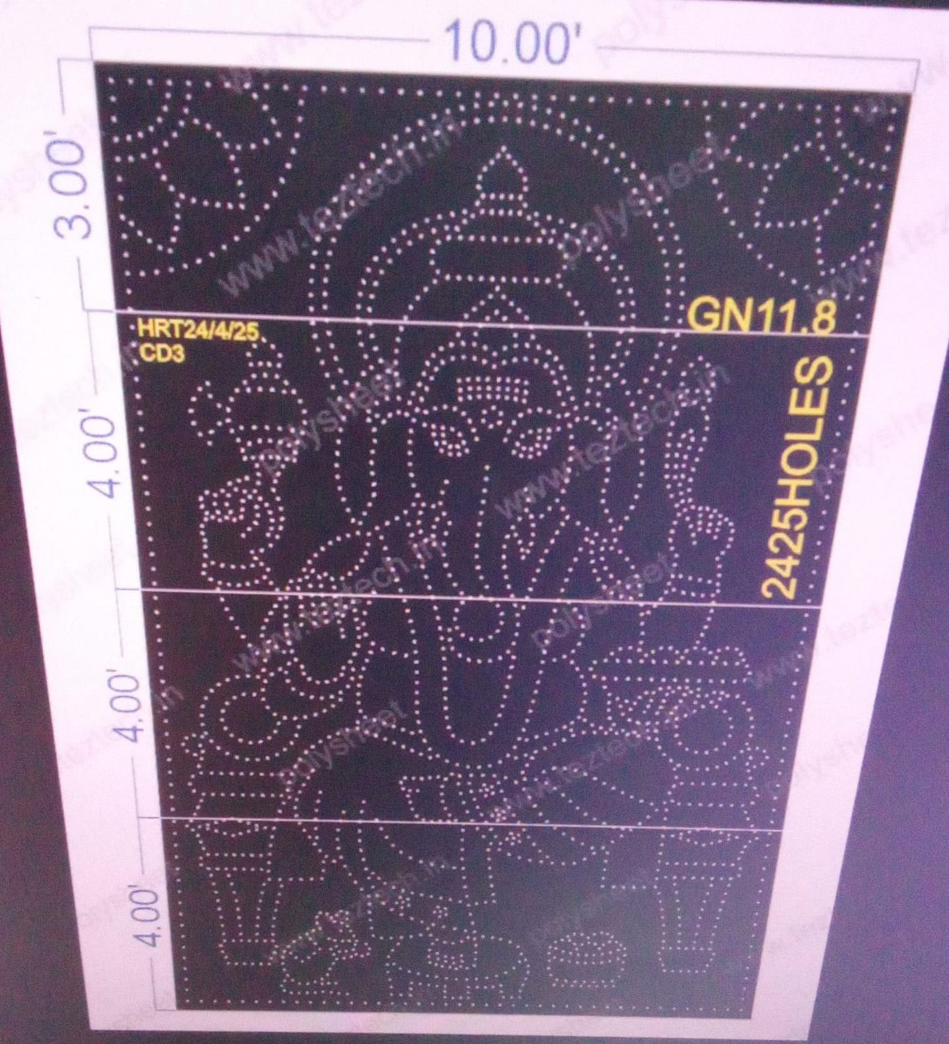 GN11.8 GANPATI 15X10 FEET 2425 HOLES (4 PARTS)