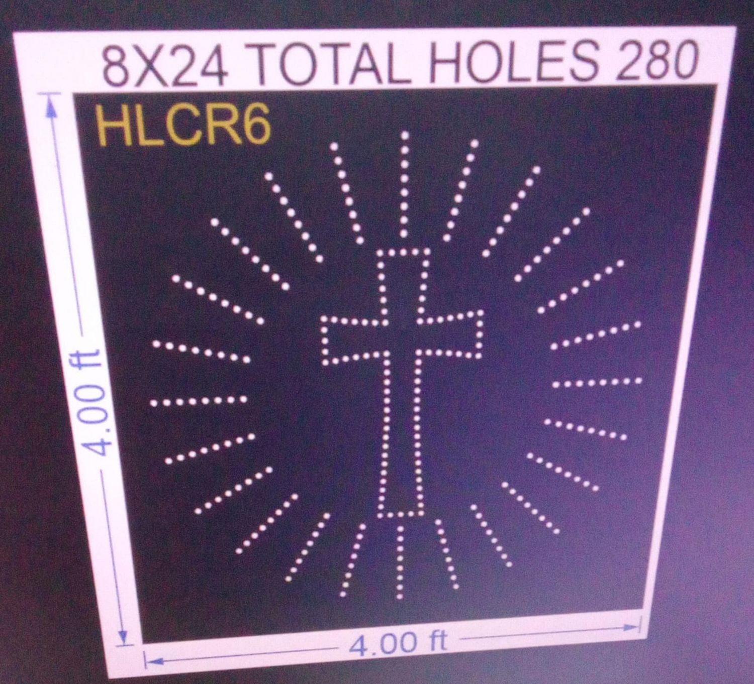 HLCR6 HOLLY CROSS 4X4 FEET  280 HOLES