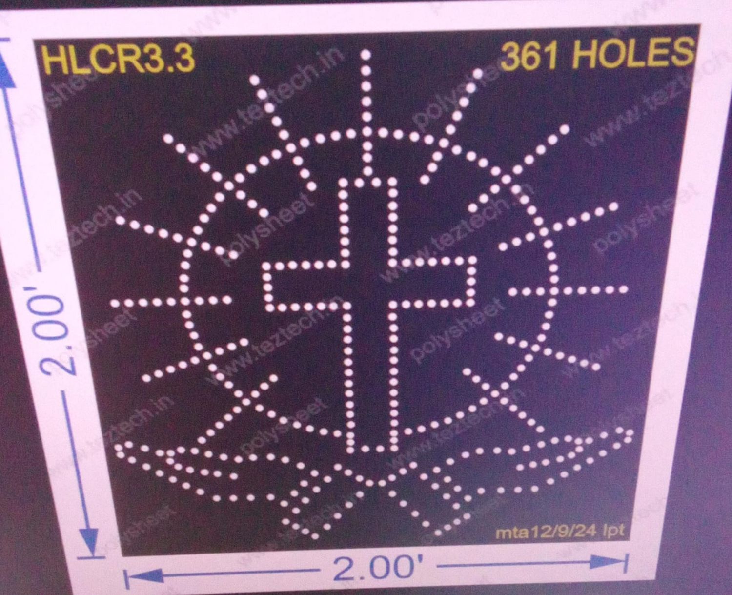 HLCR3.3 HOLYCROSS 2X2 FEET 361 HOLES