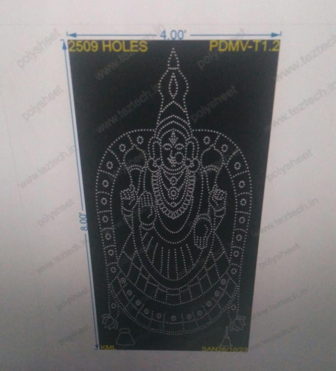 PDMV-T1.2 DEVI PADMAVATHI 8X4 FEET  2509 HOLES