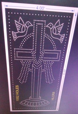 HLCR8 HOLLY CROSS 8X4 FEET  1052 HOLES