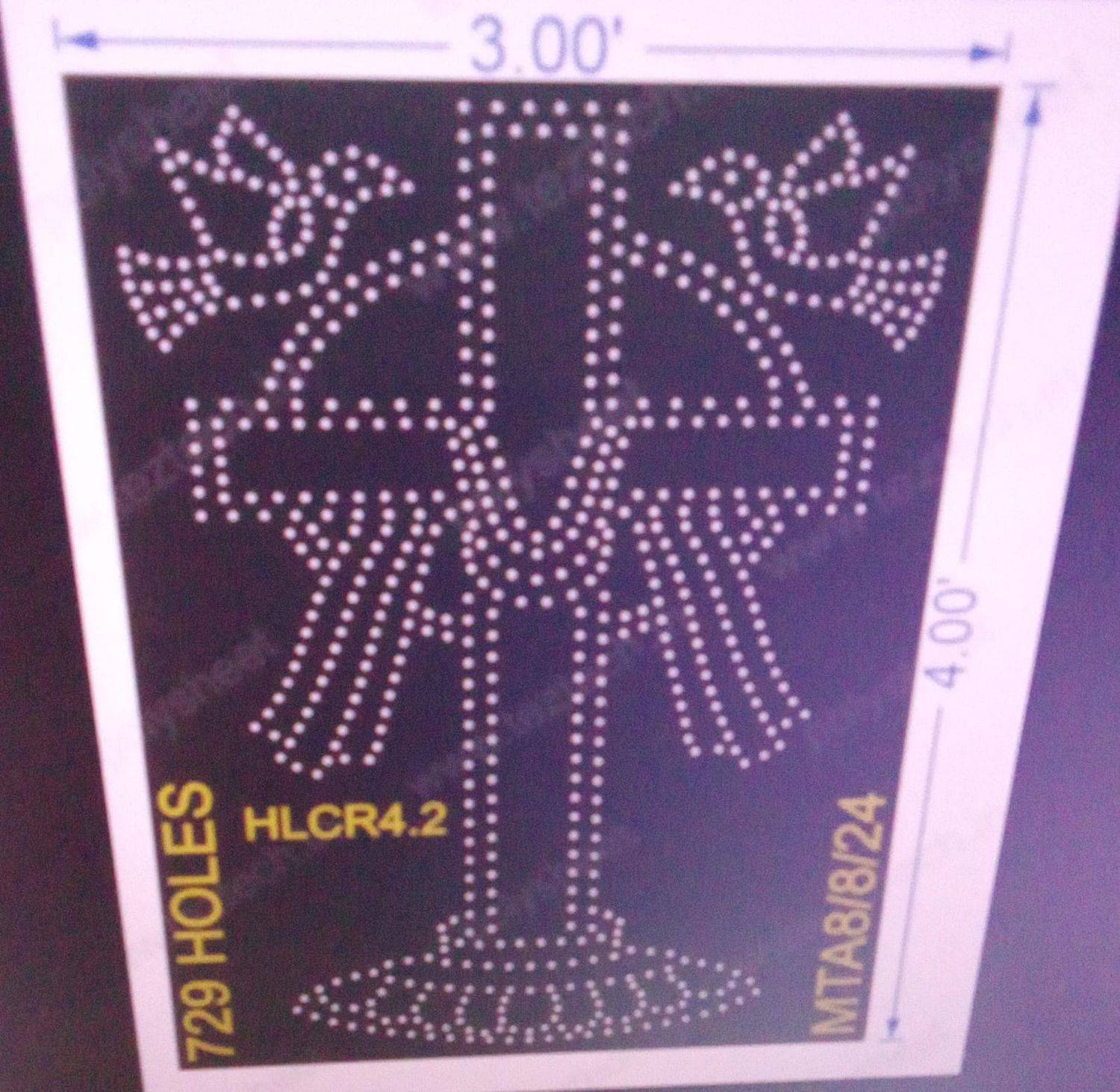 HLCR4.2 HOLLY CROSS 4X3 FEET 729 HOLES
