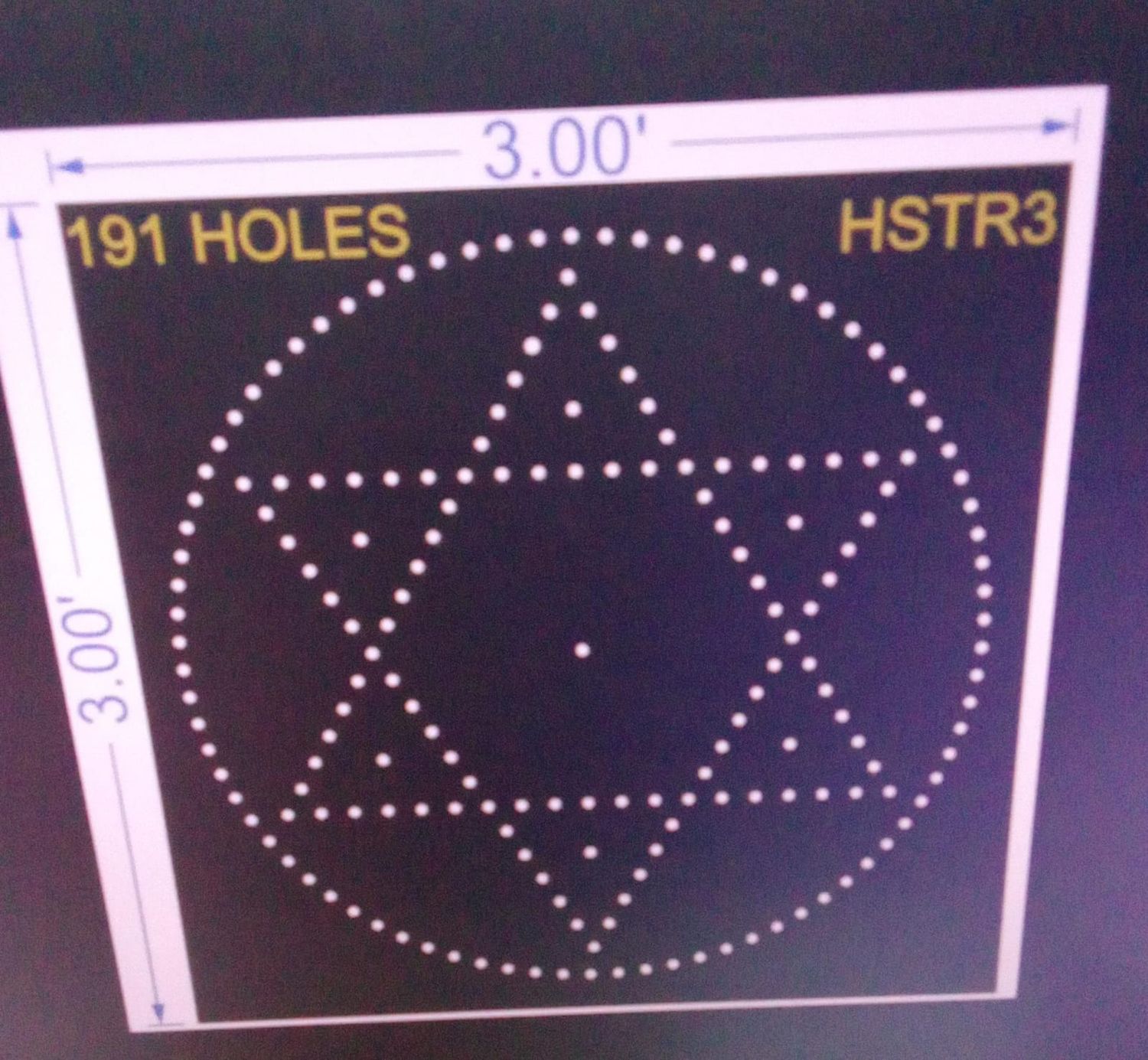 HSTR3 STAR  3X3FT 191 HOLES