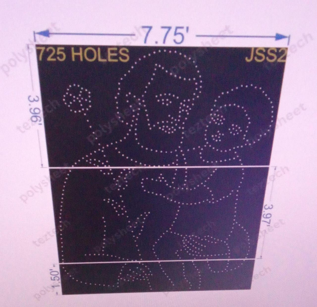 JSS2 JESUS 7.75 10X7.75FEET 725 HOLES