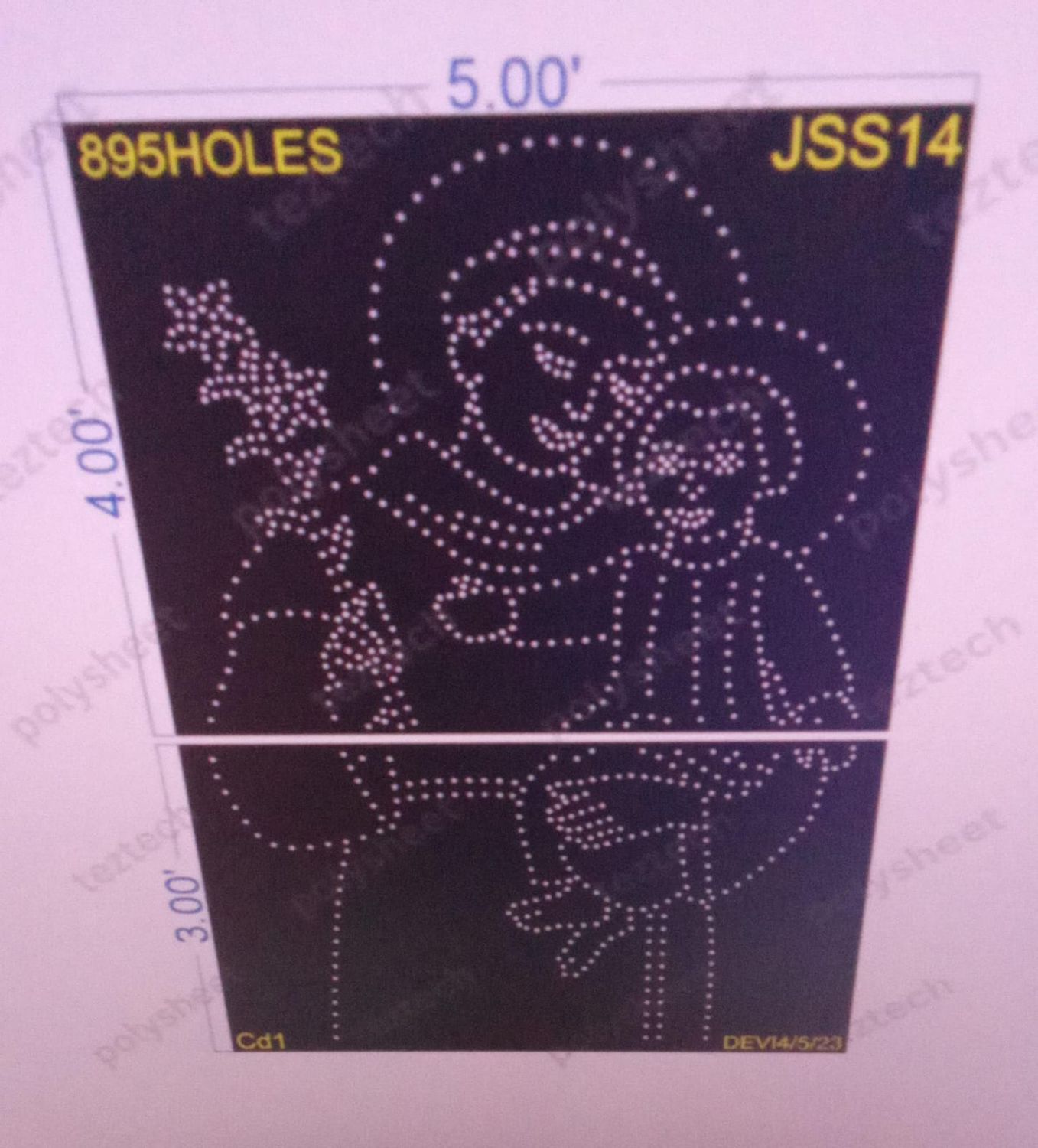 JSS14 JESUS 5X7 FEET 1012 HOLES IN 2PARTS