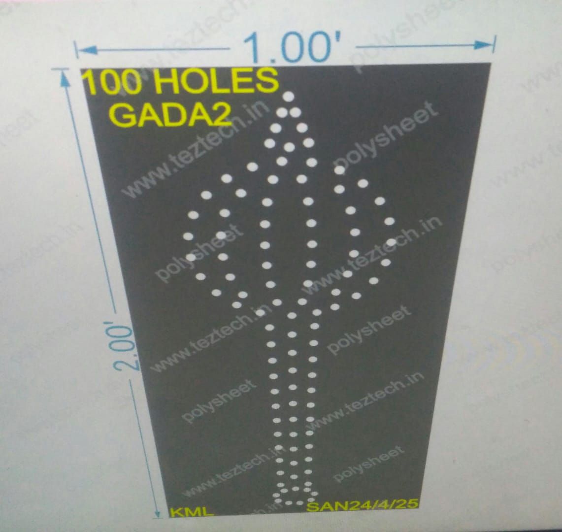 GADA2 GADA 1 PART 2X1 FEET 100 HOLES