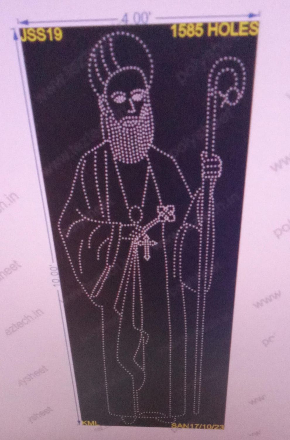 JSS19  Parumala Thirumeni 10X4FEET 1285HOLES