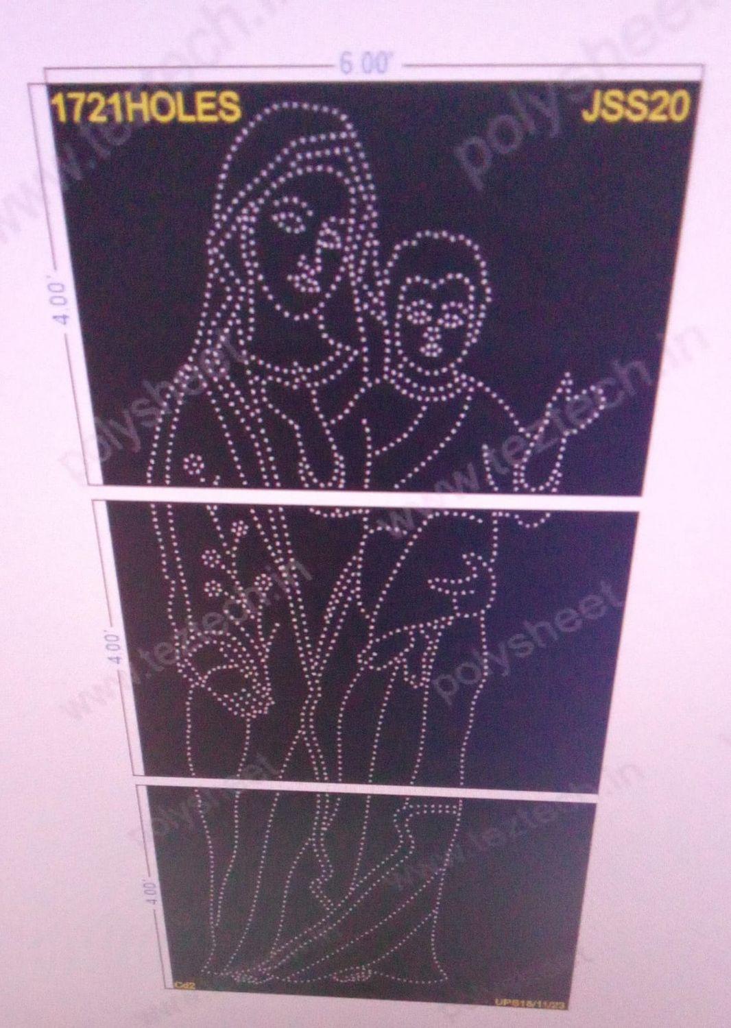 JSS20 MOTHER MARY WITH JESUS 12X6 FEET 1721 HOLES