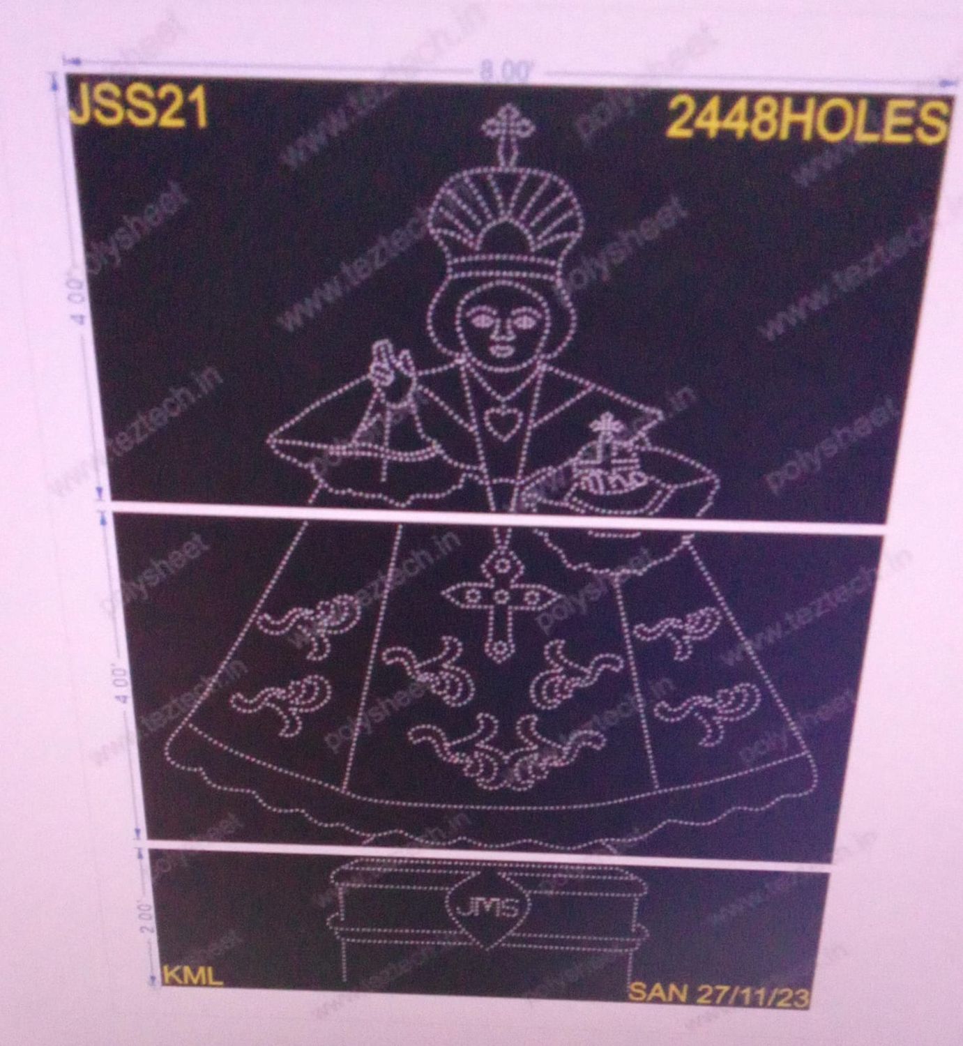 JSS21 JESUS 12X6 FEET 2448 HOLES (3 PARTS)