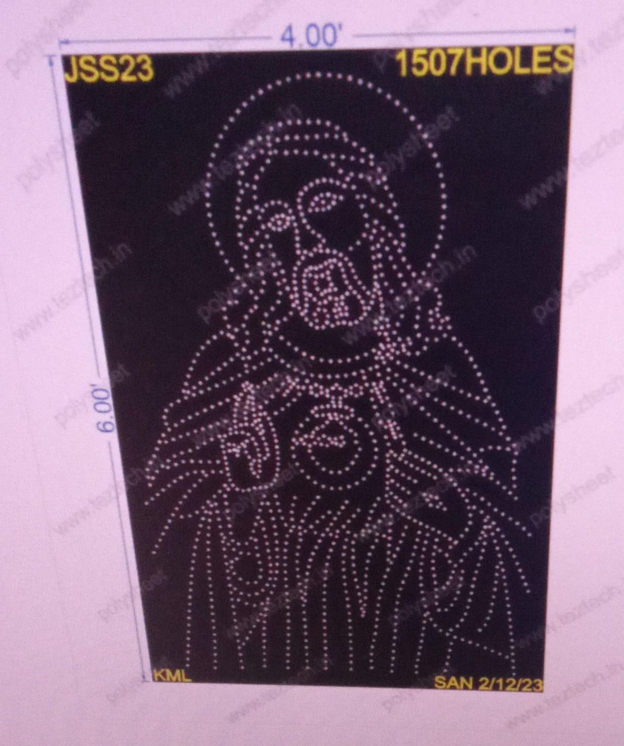 JSS23 JESUS 6X4 FEET 1507 HOLES