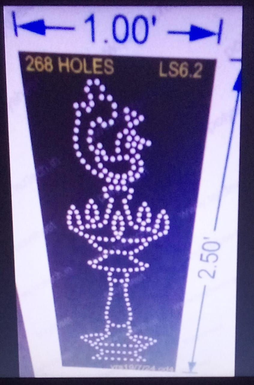 LS6.3 LAMP STAND 1X2.5 FEET 268 HOLES