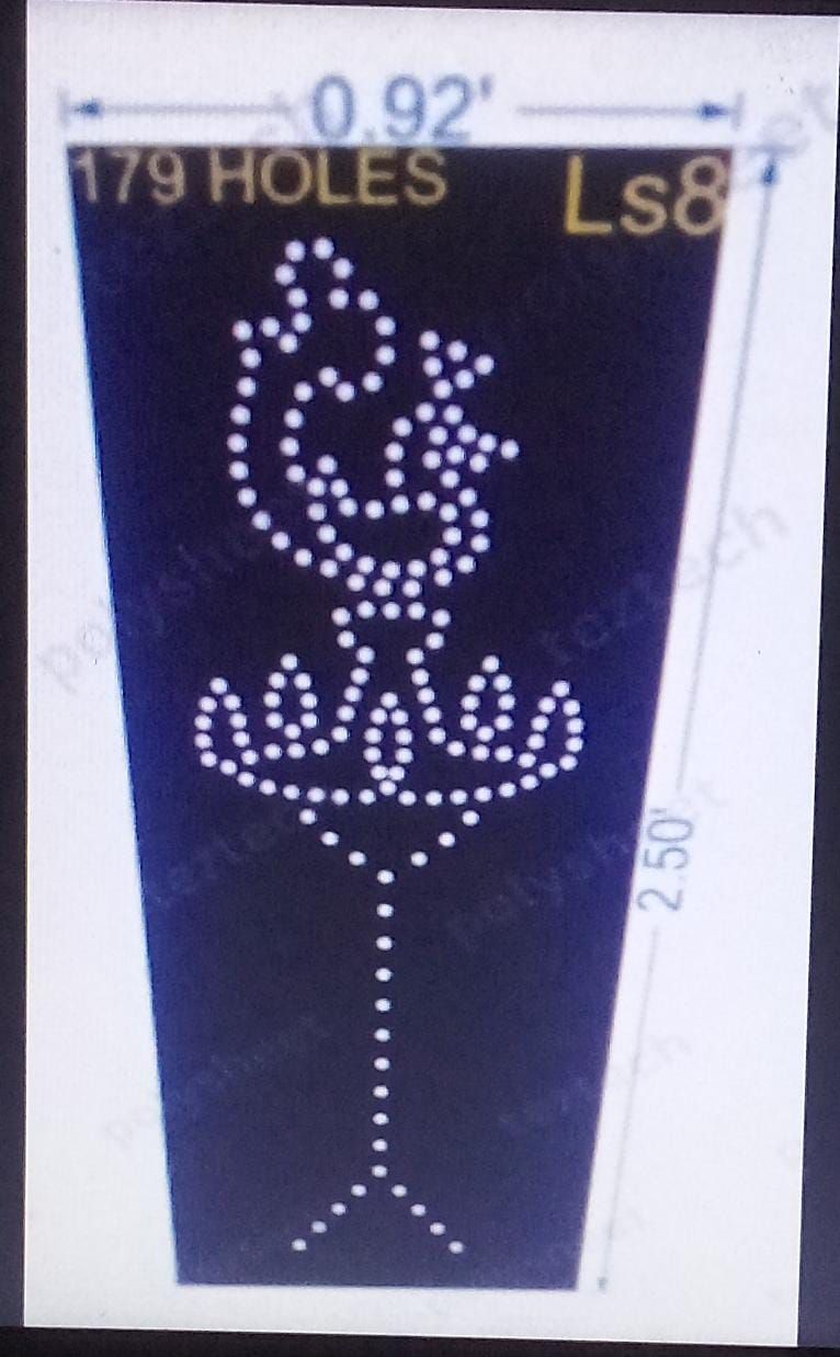 LS8 LAMP STAND 2.5X0.92 FEET179 HOLES