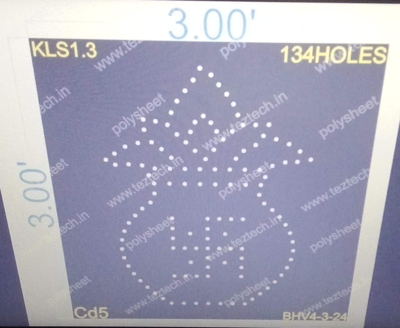 KLS1.3 KALASH 3X3 FEET 134 HOLES