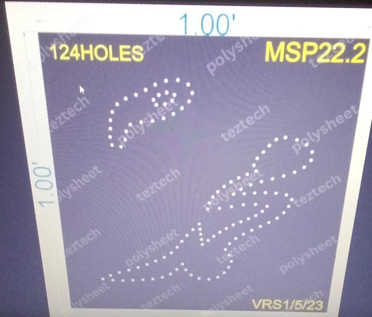 MSP22.2  MUSLIM 1X1FEET 124HOLES