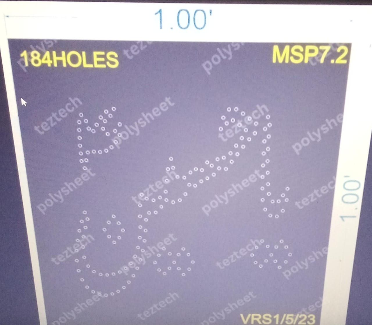 MSP7.2 MUSLIM 1X1FEET  184HOLES