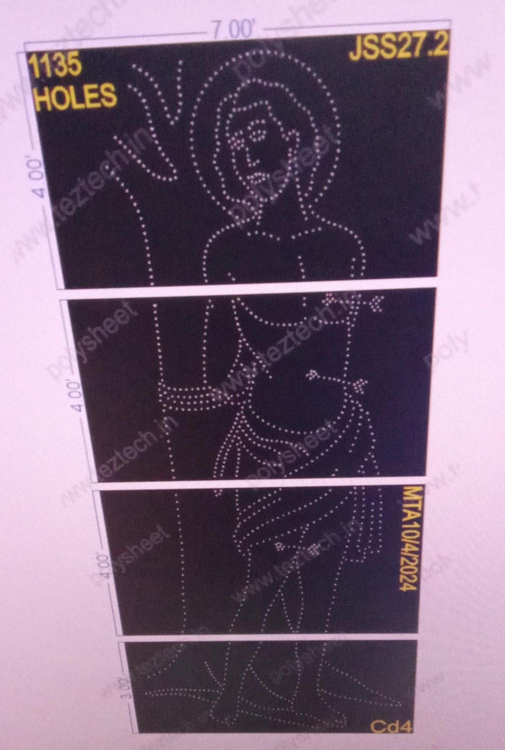 JSS27.2 JESUS 15X7 FEET 1135 HOLES (4 PARTS)