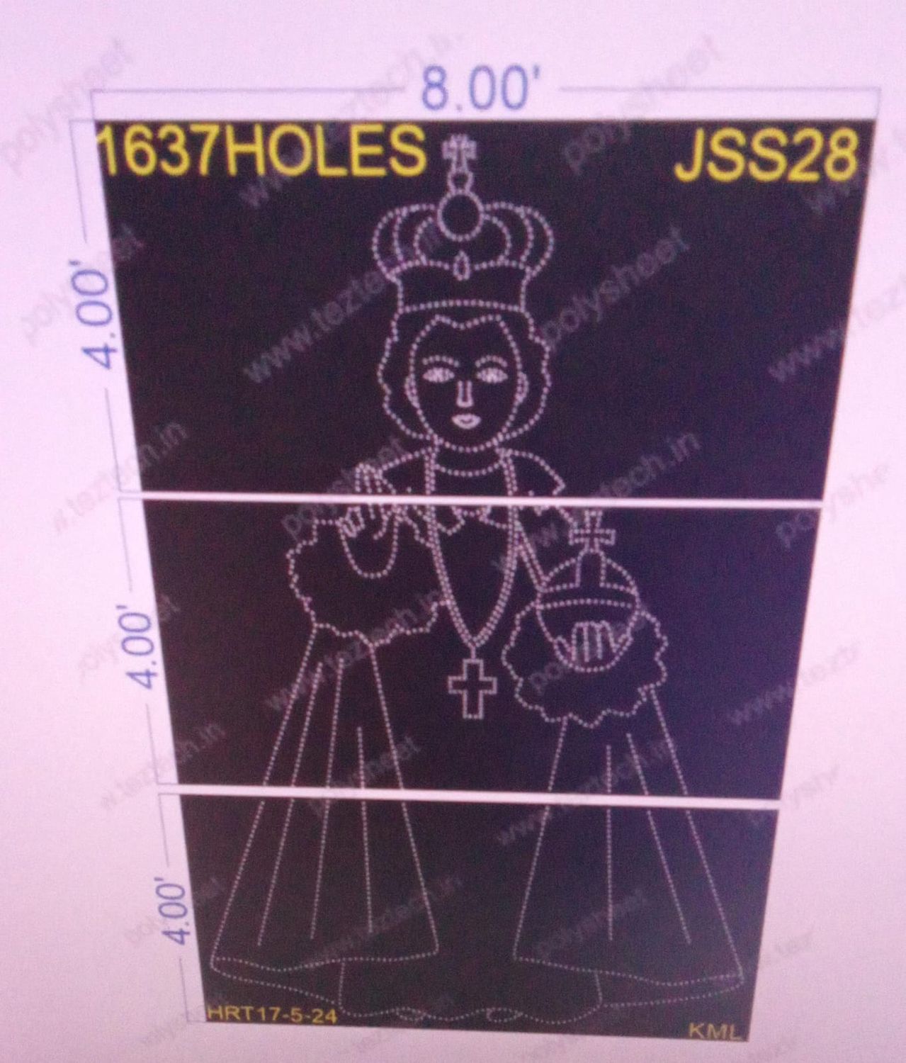 JSS28 JESUS 12X8 FEET 1637 HOLES (3 PARTS)