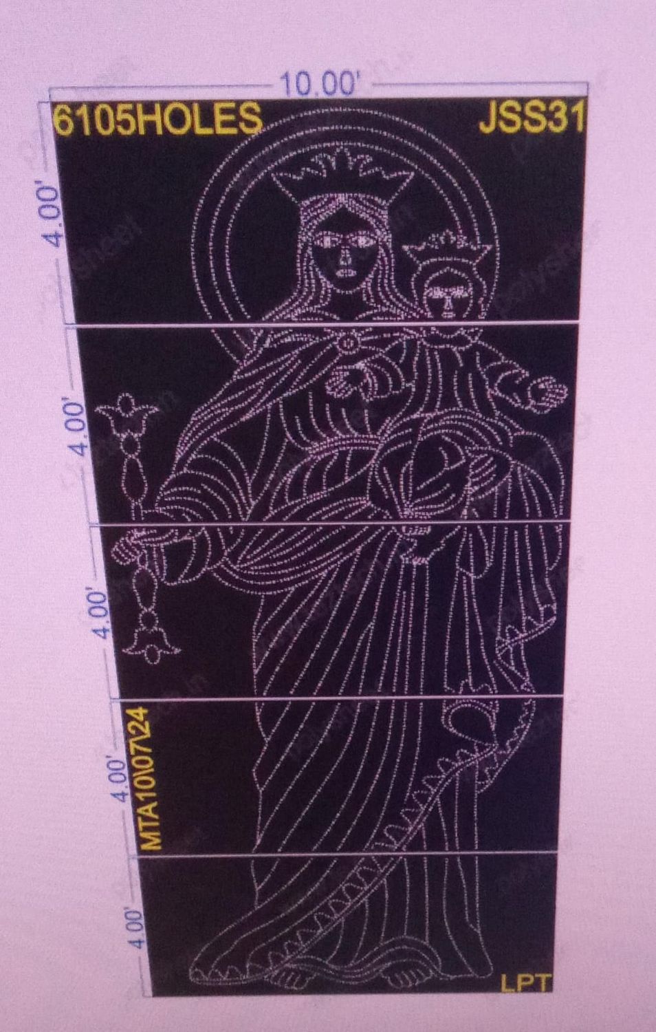 JSS31 JUSSES 20X10 FEET 6105 HOLES ( 5 PARTS )