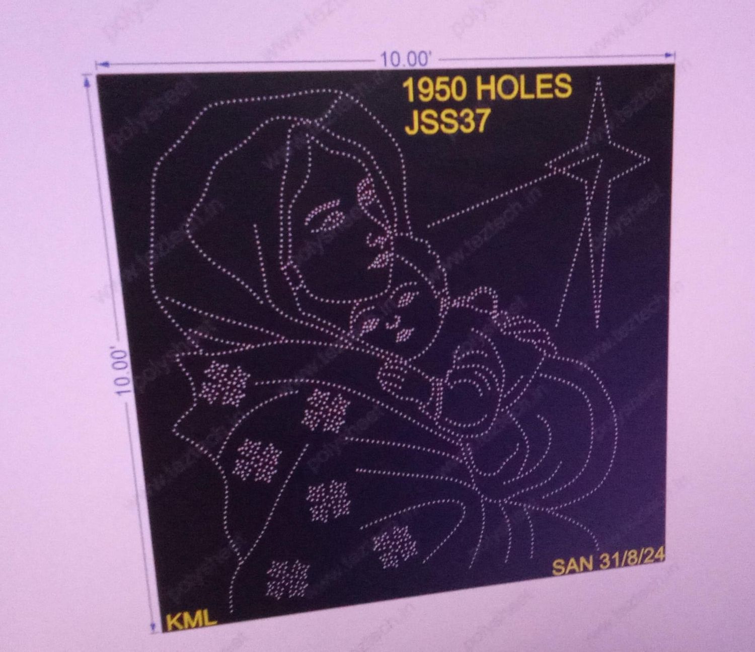 JSS37 MOTHER MARY YOUNG JESUS CHRIST\ 10X10 FEET 1950 HOLES (3 PARTS)