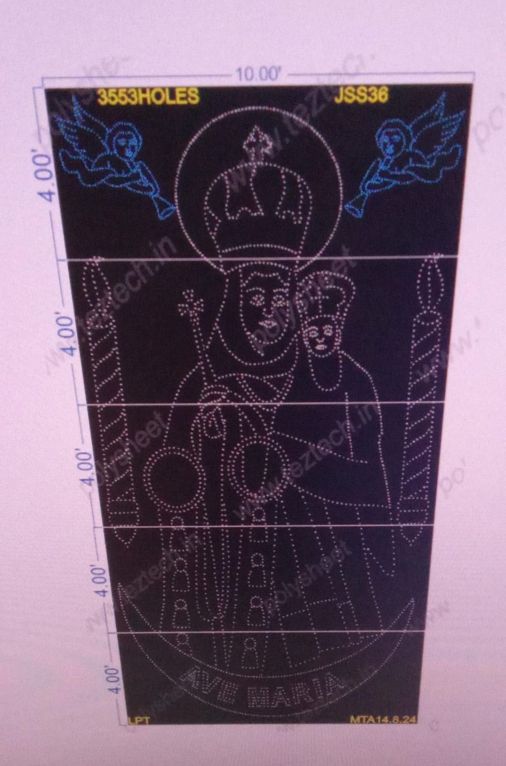 JSS36 JESSUS 20X10 FEET 3553 HOLES ( 5 PARTS )