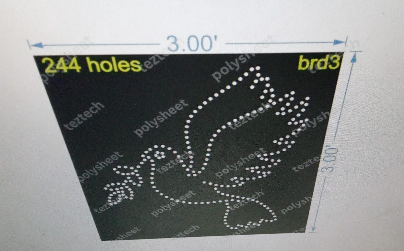 brd3 bird3  3x3 feet 244 holes