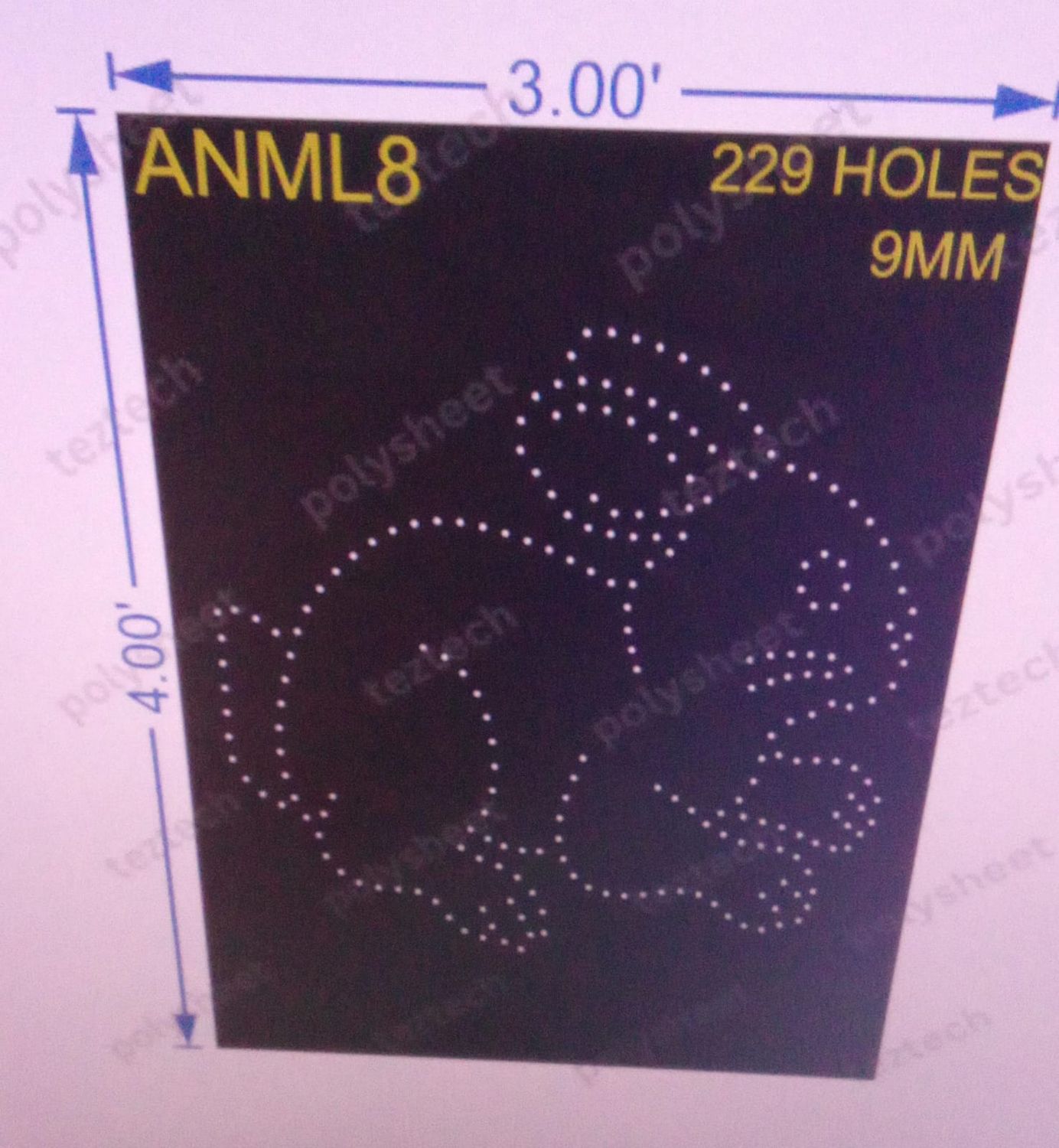 ANML8  ANIMAL 4X3 FT 229 HOLES