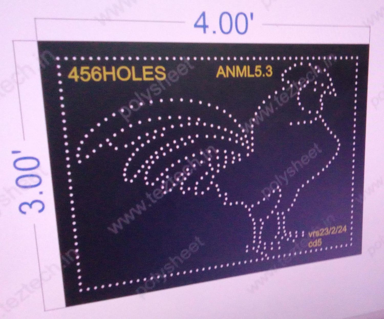 ANML5.3 ANIMAL 3X4 FEET 456 HOLES