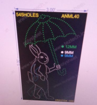 ANML40 RABBIT WITH UMBRELLA  5X3 FEET 545 HOLES