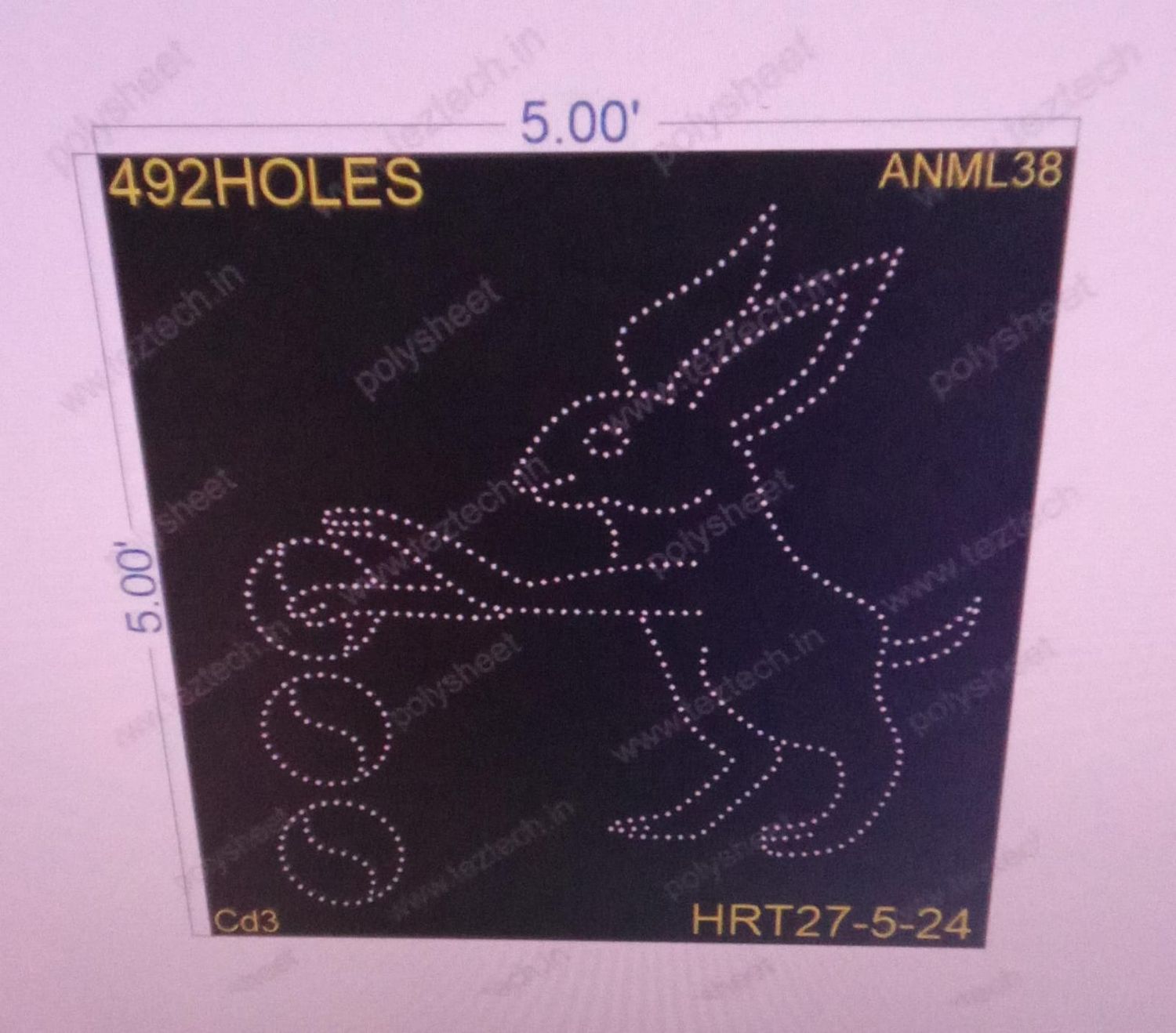 ANML38 RABBIT 5X5 FEET 492 HOLES