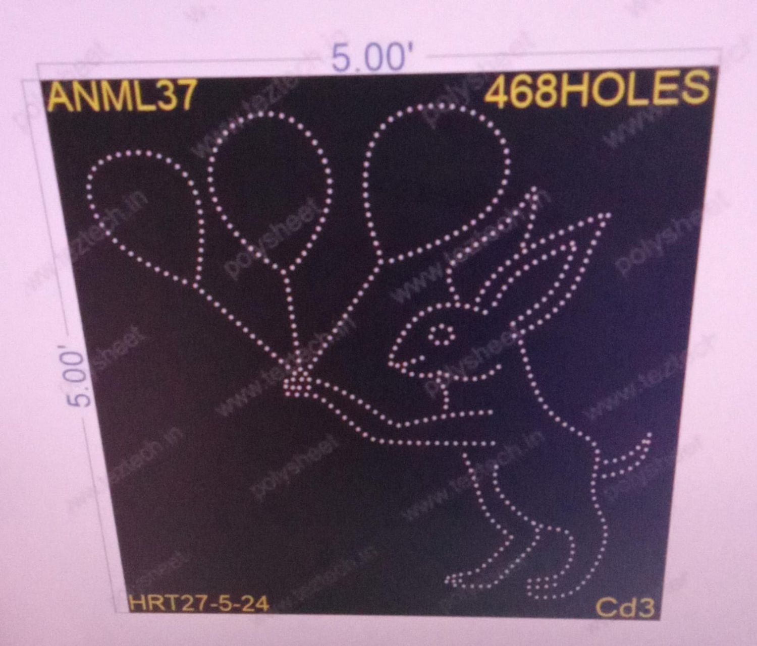ANML37 RABBIT 5X5 FEET 468 HOLES