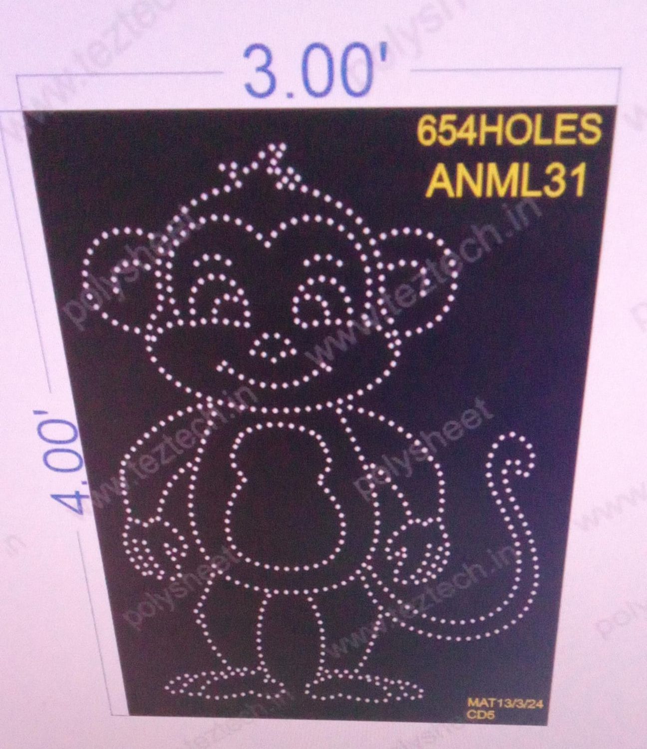 ANML31 MONKEY 4X3 FEET 654 HOLES