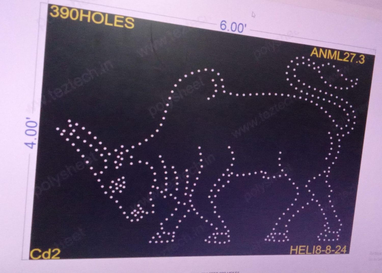 ANML27.3 ANIMAL 4X6 FEET 390 HOLES