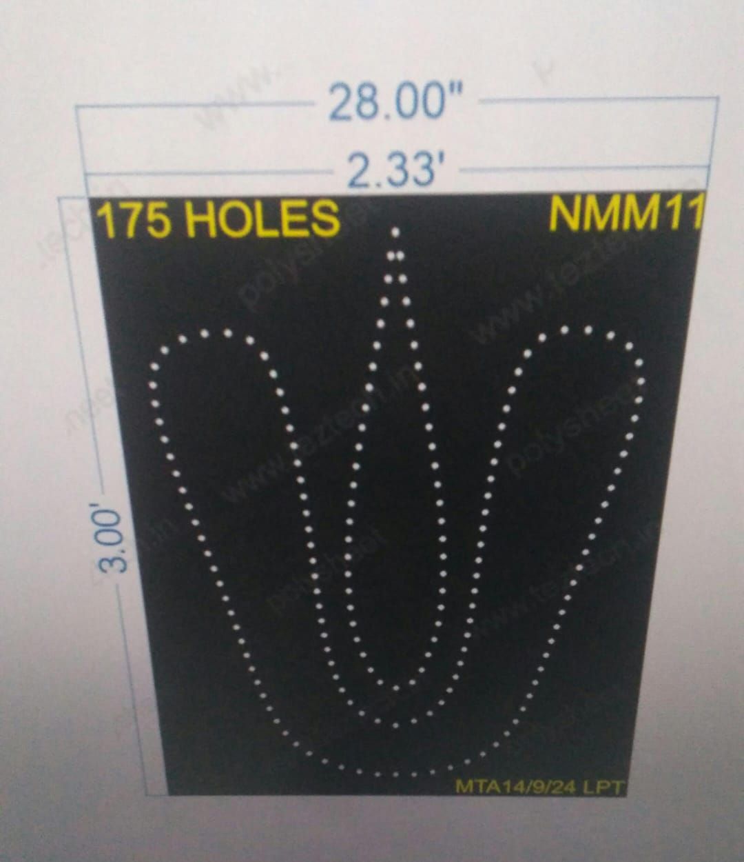 NMM11 NAMAM 3X2.33 FEET 175 HOLES