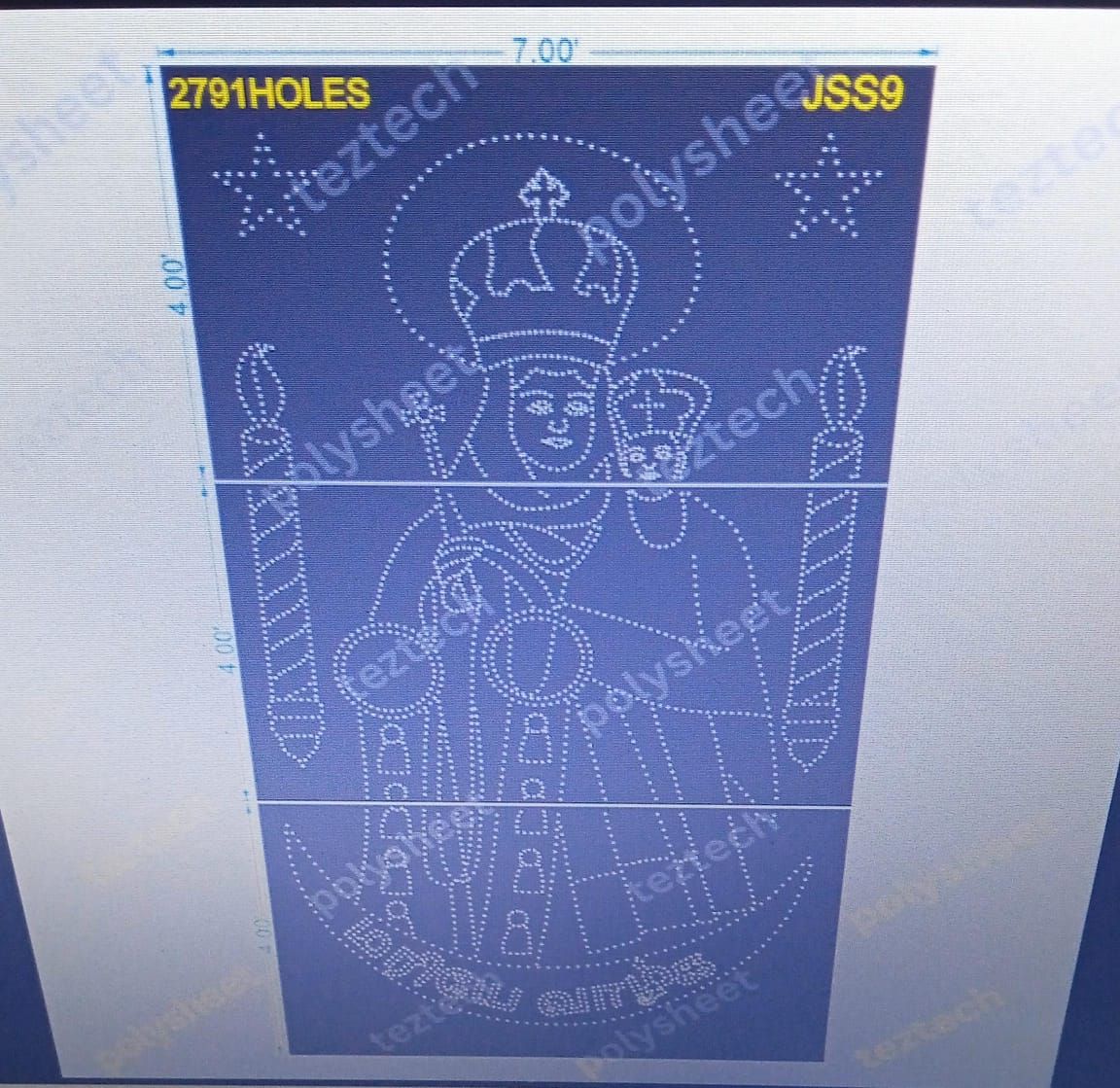 JSS9 JESUS  12X7FEET 2791 HOLES 3 PARTS
