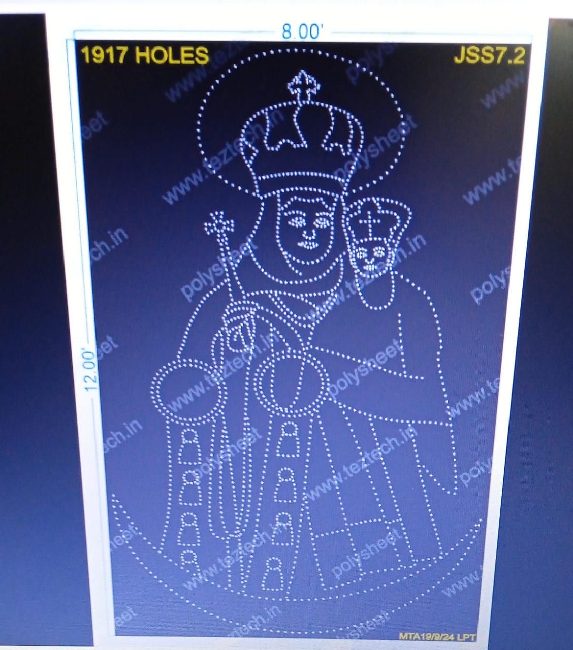 JSS7.2 JESUS 12X8 FEET 1917 HOLES (3 PARTS)