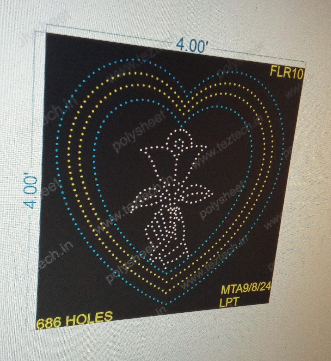 FLR10 FLOWER 4X4 FEET 686 HOLES
